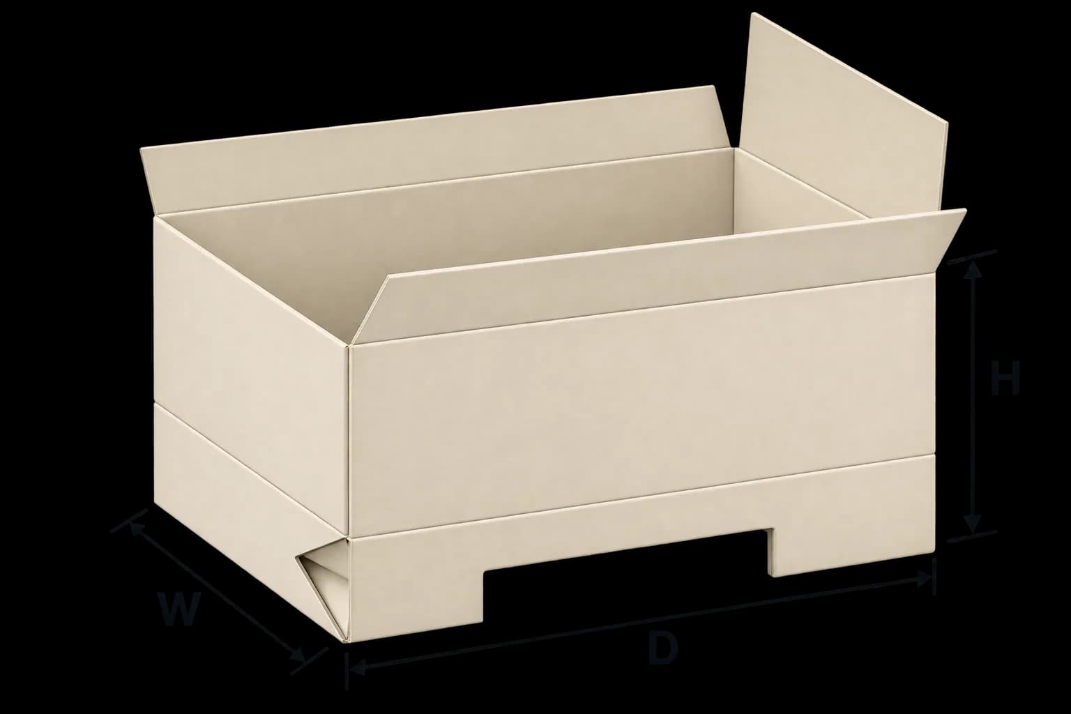 123 Bottom Display Lid Boxes - Dimensioned 3/4 View