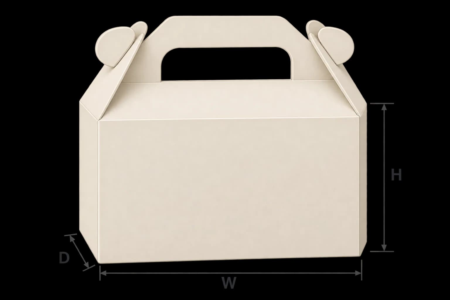 Custom Gable Boxes - Dimensioned 3/4 View