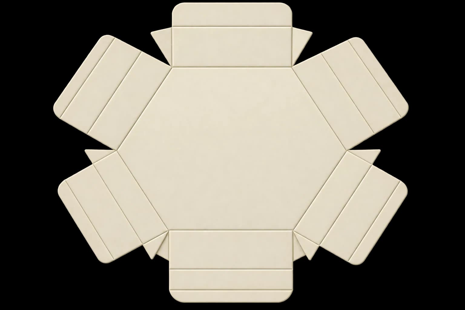 Hexagon Two Piece Boxes - Template View