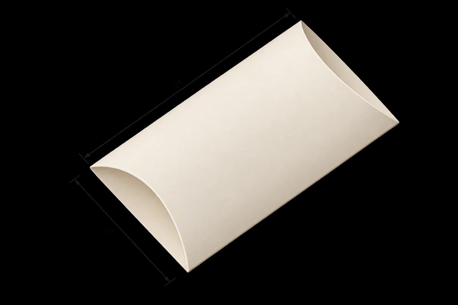 Custom Pillow Boxes - Dimensioned 3/4 View