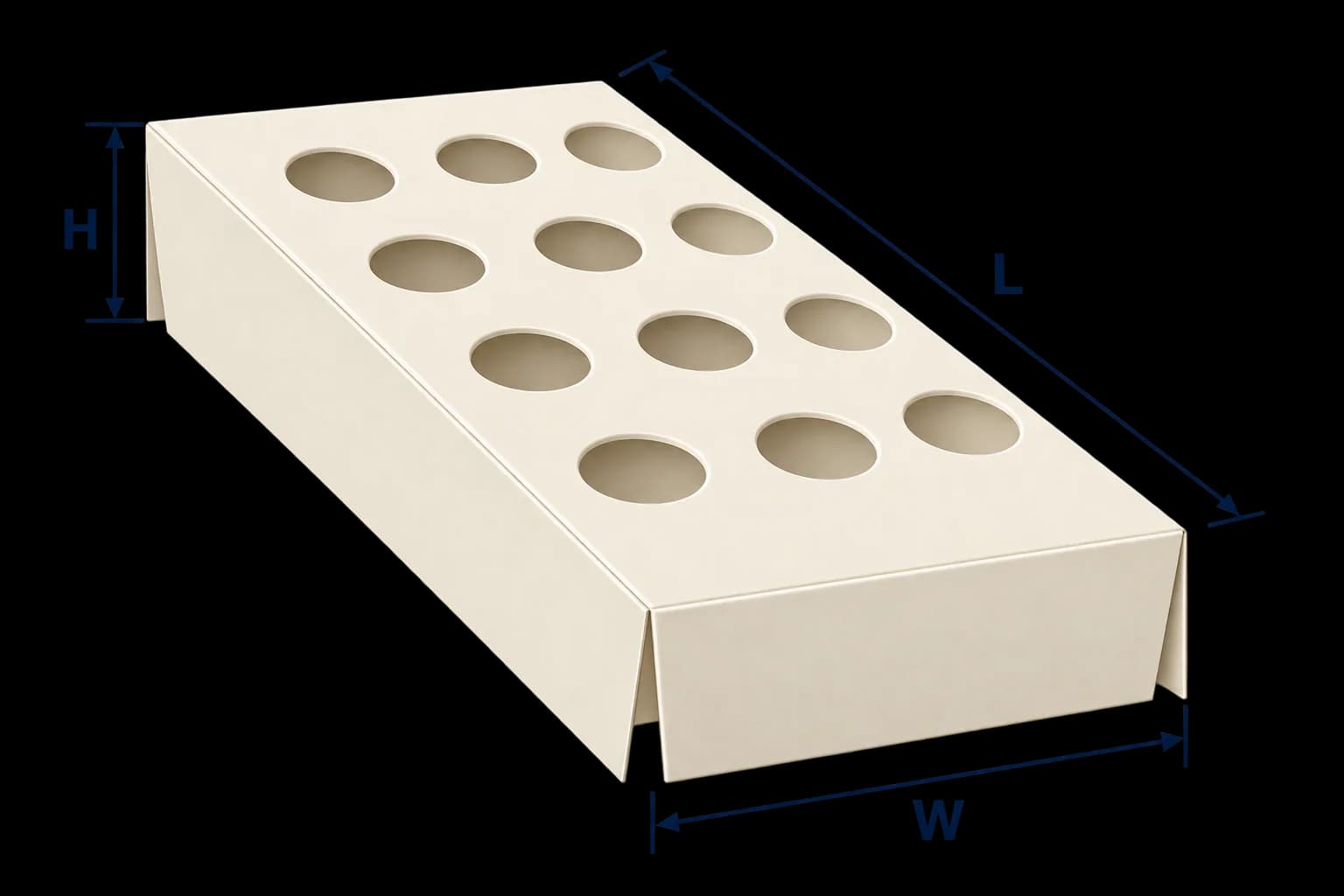 Custom Punch Inserts - Dimensioned 3/4 View