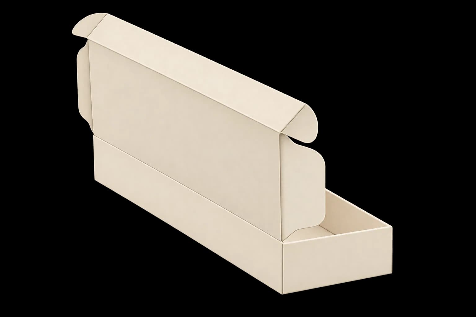 Custom Roll End Tuck Front Boxes - Assembled 3/4 View