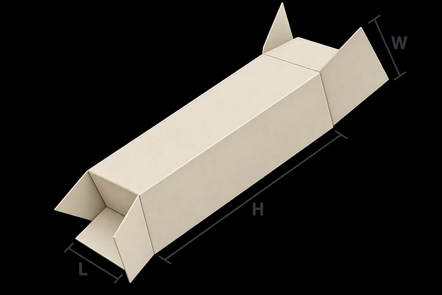Custom Seal End Boxes - Dimensioned 3/4 View